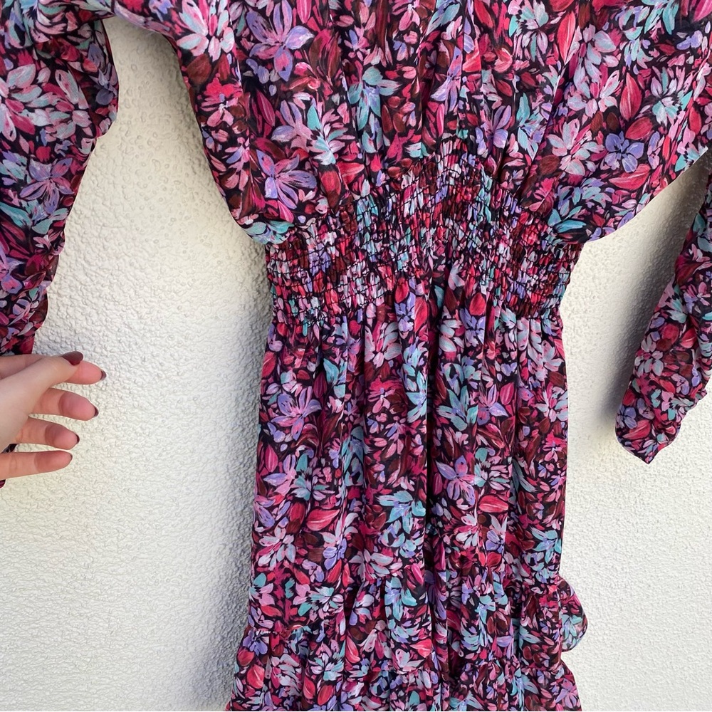 MISA - Floral Long Sleeve Dress - Picture 4 of 14